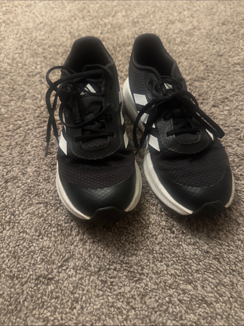 adidas Black and White Kids Athletic Sneakers